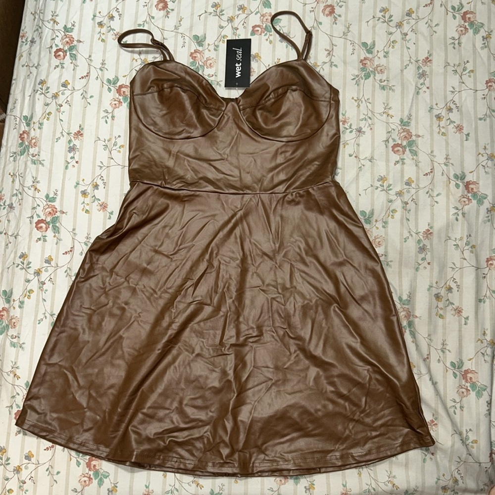 Faux Leather Dress